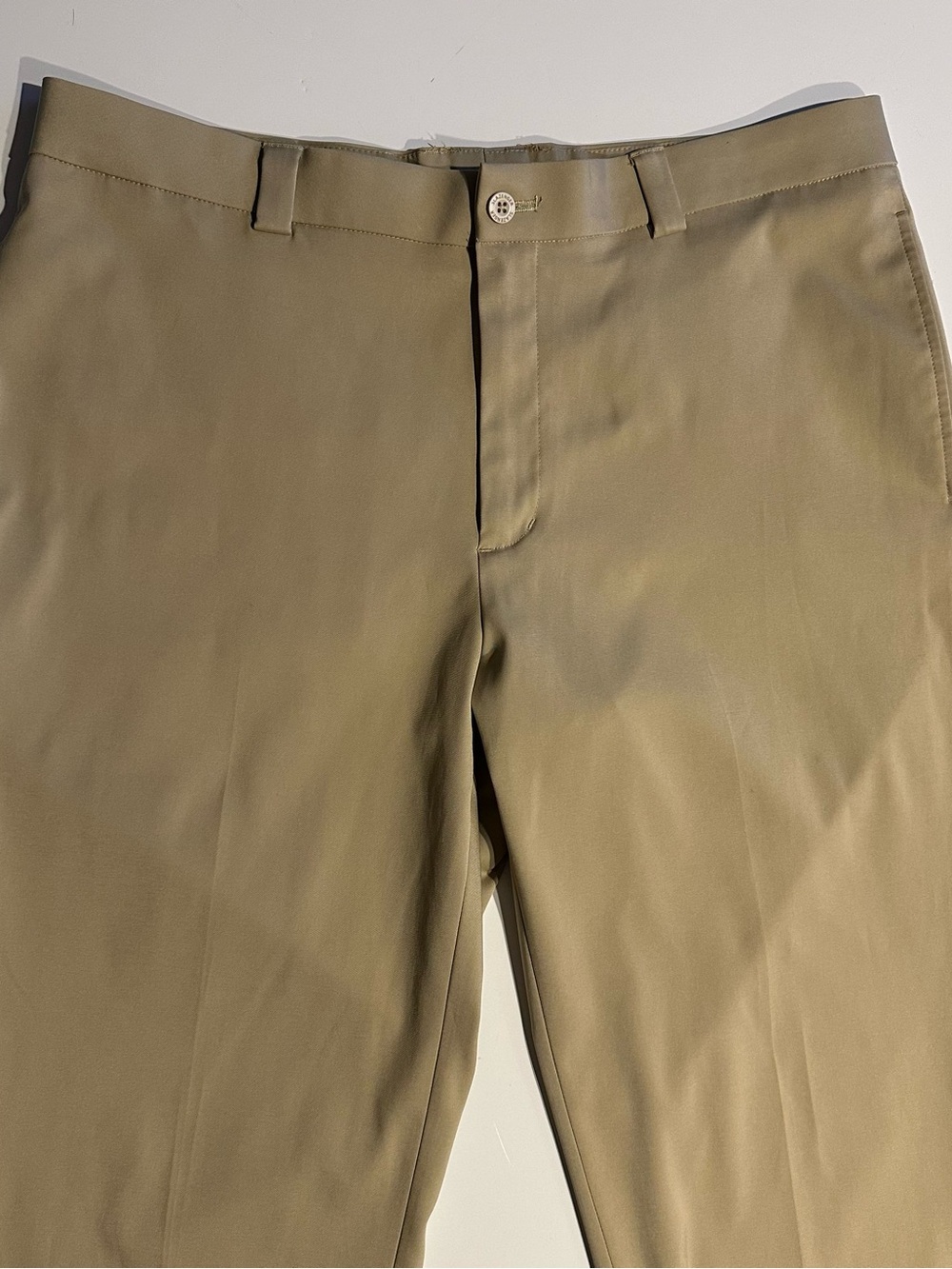 Slazenger Golf Chino Pants Mens 36X32 Beige Stretch Straight Leg Flat Front Logo